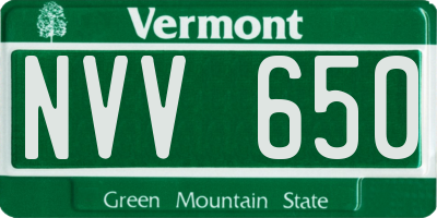 VT license plate NVV650