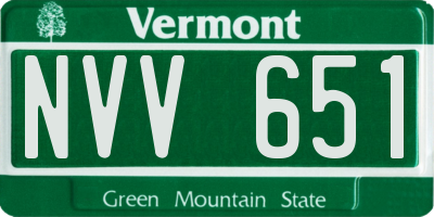 VT license plate NVV651