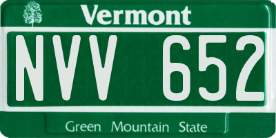 VT license plate NVV652