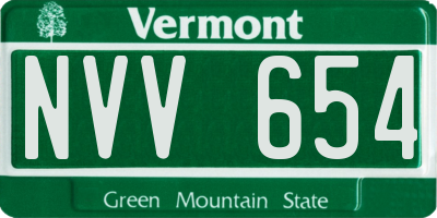 VT license plate NVV654