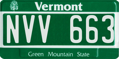 VT license plate NVV663