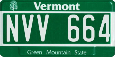 VT license plate NVV664