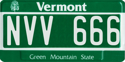 VT license plate NVV666