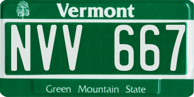 VT license plate NVV667