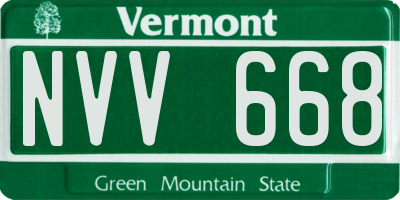 VT license plate NVV668
