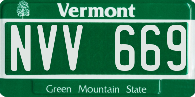VT license plate NVV669
