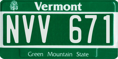VT license plate NVV671