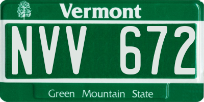 VT license plate NVV672
