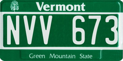 VT license plate NVV673