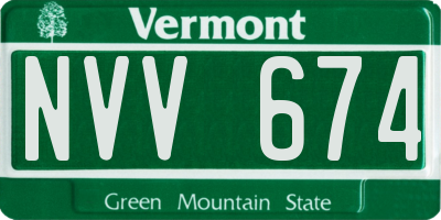 VT license plate NVV674