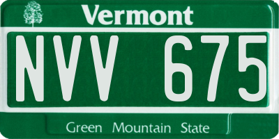 VT license plate NVV675