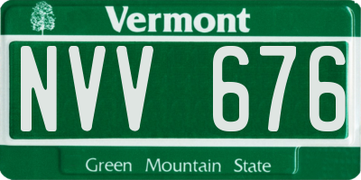 VT license plate NVV676