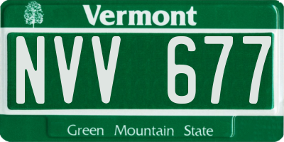 VT license plate NVV677