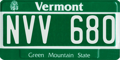 VT license plate NVV680