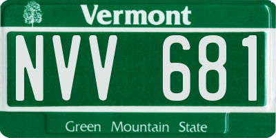 VT license plate NVV681
