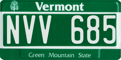 VT license plate NVV685