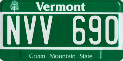 VT license plate NVV690