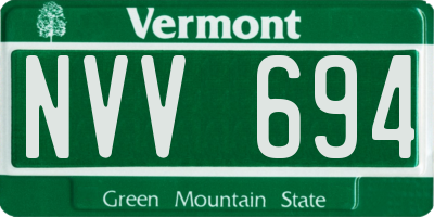 VT license plate NVV694