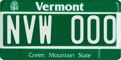VT license plate NVW000