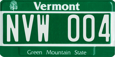 VT license plate NVW004