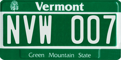 VT license plate NVW007