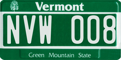 VT license plate NVW008