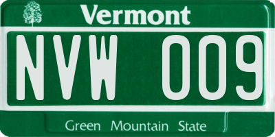 VT license plate NVW009