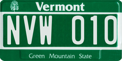 VT license plate NVW010