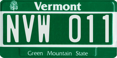 VT license plate NVW011