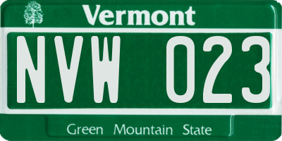 VT license plate NVW023