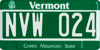 VT license plate NVW024