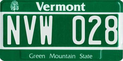 VT license plate NVW028