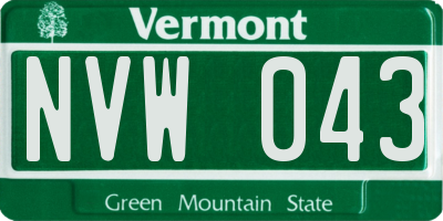 VT license plate NVW043