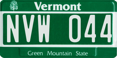 VT license plate NVW044