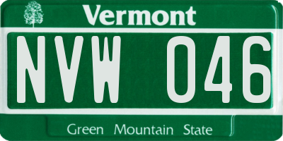 VT license plate NVW046