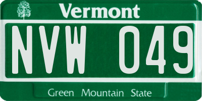 VT license plate NVW049