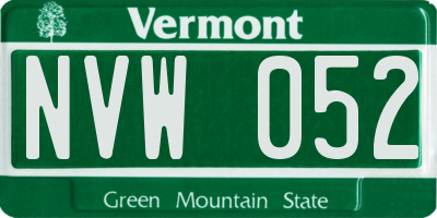 VT license plate NVW052