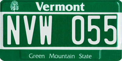 VT license plate NVW055