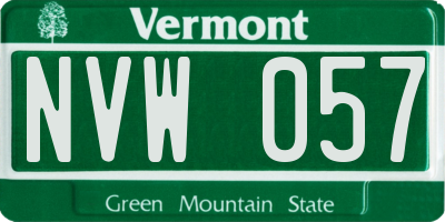 VT license plate NVW057