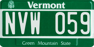 VT license plate NVW059