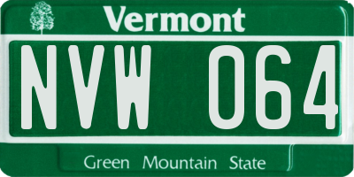 VT license plate NVW064
