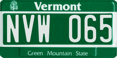 VT license plate NVW065
