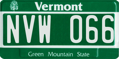 VT license plate NVW066