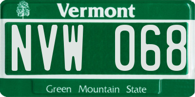 VT license plate NVW068