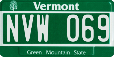 VT license plate NVW069