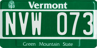 VT license plate NVW073