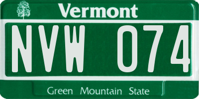 VT license plate NVW074