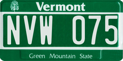 VT license plate NVW075