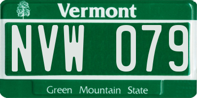 VT license plate NVW079