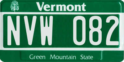 VT license plate NVW082